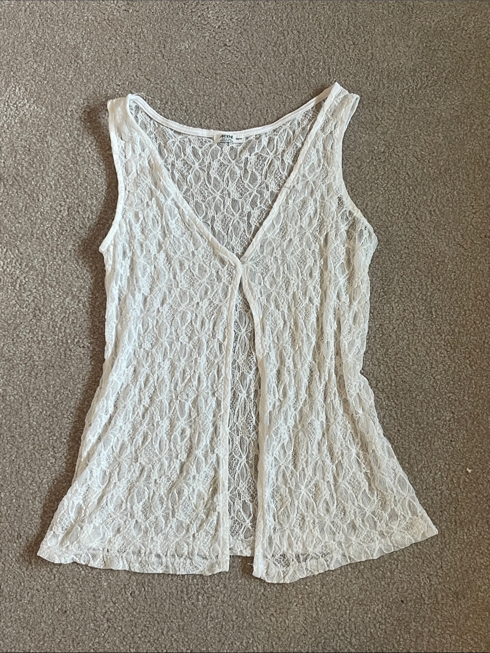 Ardene White Lace V-Neck Sleeveless Camisole